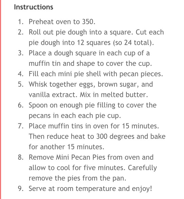 Mini Pecan Pies 