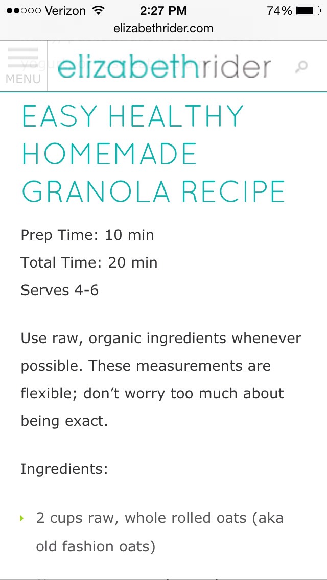 Easy Healthy Homemade Granola Recipe!!