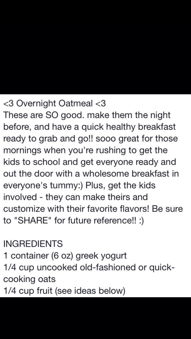 Overnight Oatmeal! The Most Perfect, Healthy And Quick Breakfast To Fuel You Up For The Day!