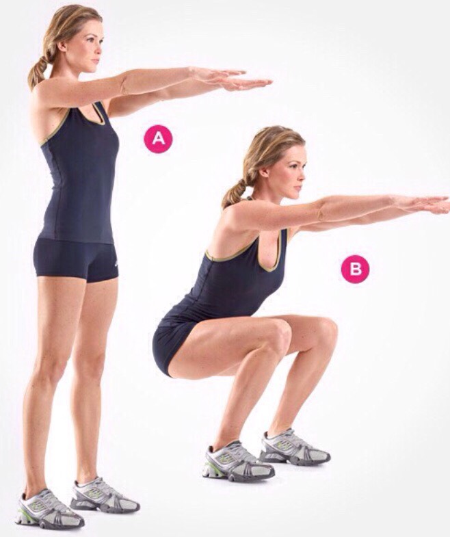 35 Squats-Three times a week. 