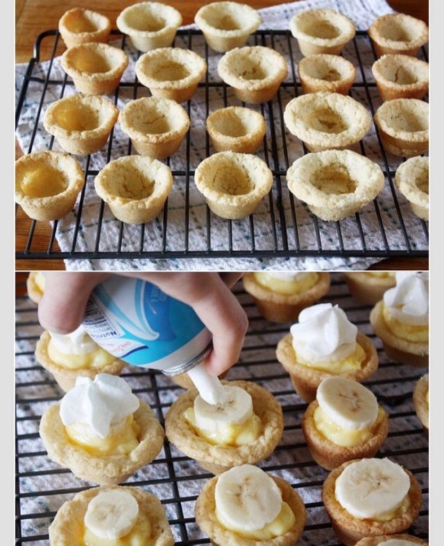 Easy Cute Mini Banana Cream Pies!!