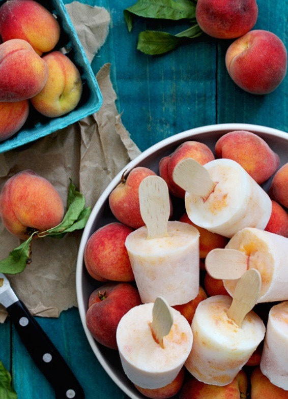 23. Bourbon Peaches and Cream Popsicles