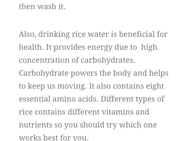 RICE WATER FOR FACE & HAIR