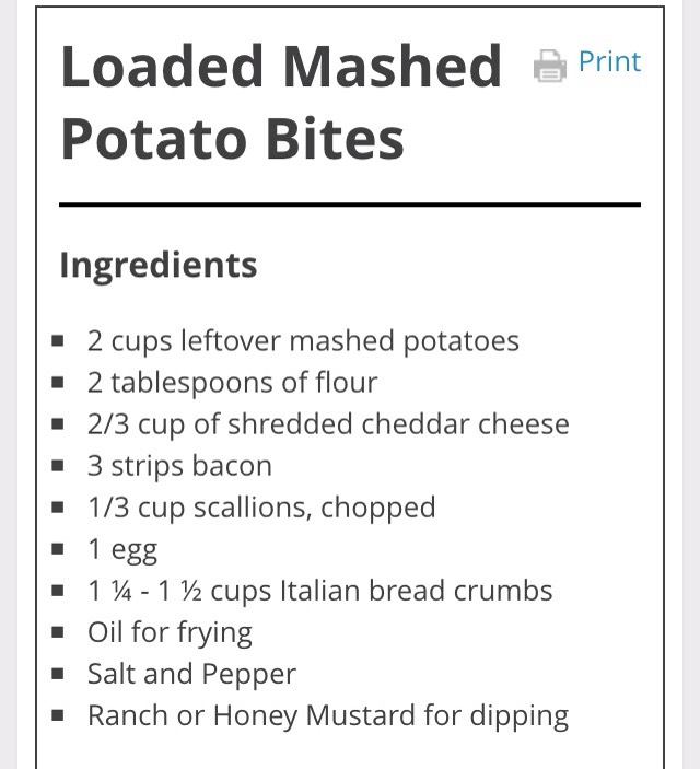 "LOADED MASHED POTATO BITES"