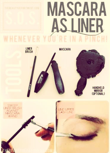 Ran out of eyeliner? With the right equipment you can substitute your mascara for eyeliner.