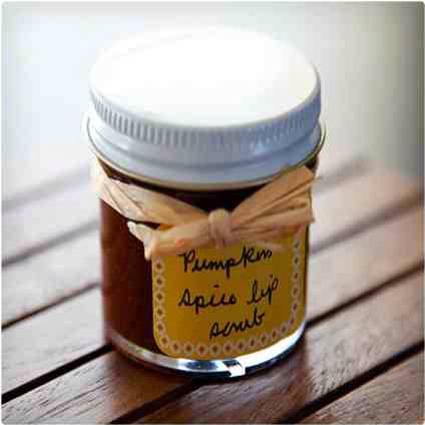 52. Pumpkin Spice Lip Scrub

Scrub your lips before using the vanilla lip balm shown above and you’ll really be setting the foundation for the most luscious lips possible. If you do use them together, think about how great pumpkin and vanilla go together.