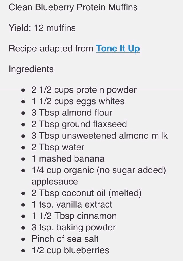 Clean Blueberry Protein Muffins 😍😍😍