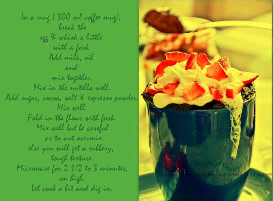 5 Minute Nutella Mug Cake Recipe ..
The most dangerous chocolate cake. Ever. Ready in 5 minutes