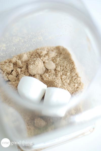 Put a marshmallow in your brown sugar container to keep it soft. (Works even better than a slice of bread!)
