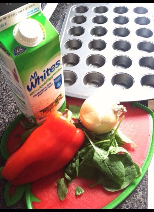 You'll Need:
Liquid Egg Whites
Your Favorite Veggies
Salt
Pepper
Muffin Tins
Cooking Spray