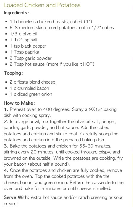 Loaded Chicken And Potato Casserole 