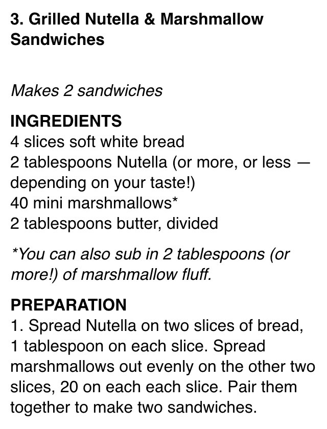 " Delicious Grilled Nutella & Marshmallow Sandwiches"