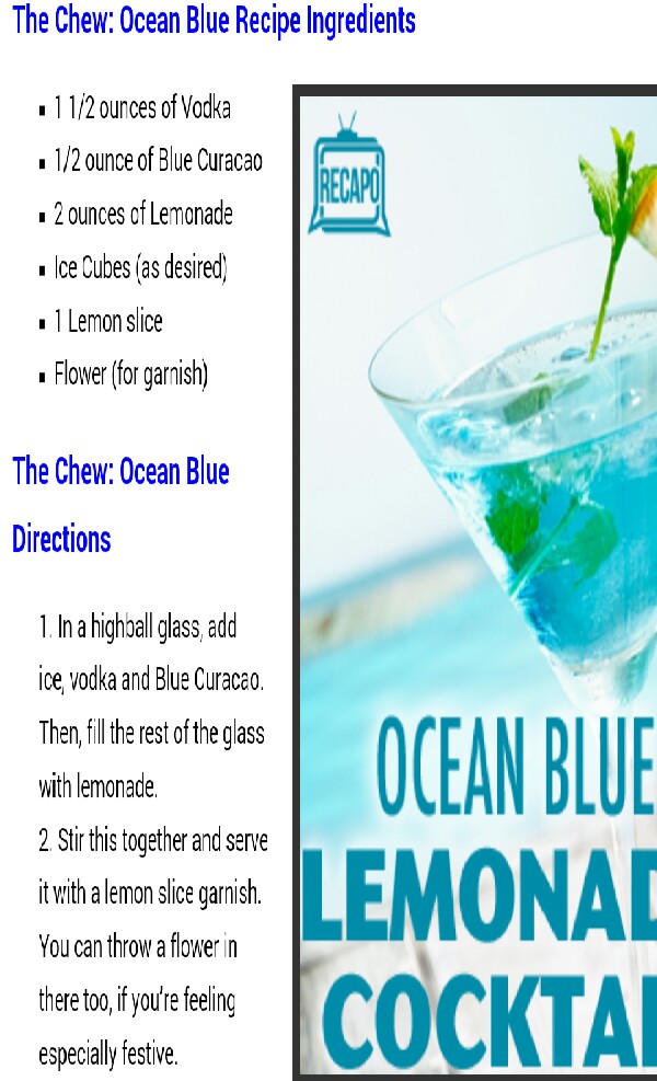 ocean blue lemonade cocktail!!!!
