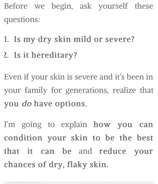 😧😦 Dealing With Dry Skin 😦😧