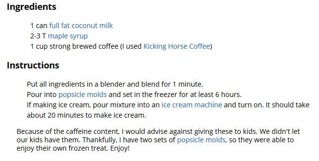 3 Ingredients Healthy Coffee Popsicles
