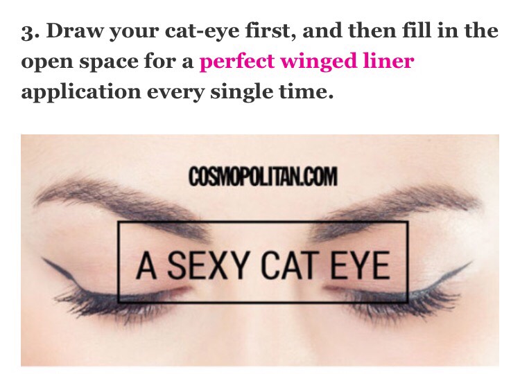 It's much easier this way. Use this tutorial as your guide.
--> http://www.cosmopolitan.com/style-beauty/beauty/how-to/a17882/cat-eye-liner-makeup-tutorial/