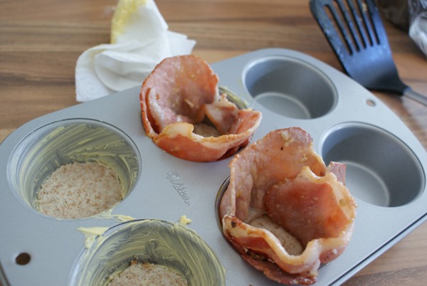 Put the bacon in on top of the bread…
