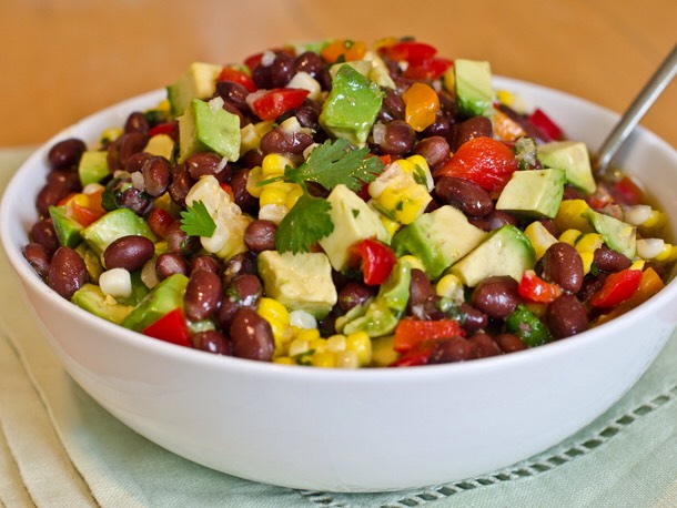 Black bean and corn salad: also make a complete protein. You can add diced tomatoes, onion, garlic, avocado, cilantro, and lime juice to make an amazing salad or use it as salsa, with the added bonuses of protein and fiber which are lacking in traditional salsa.