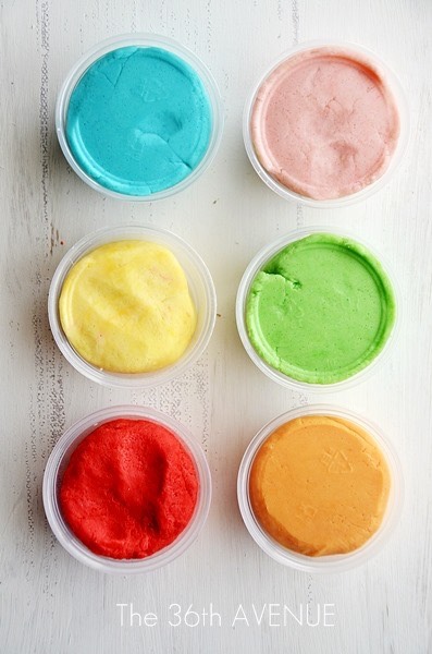 Your kids will love it and it is a perfect activity for the weekends and school breaks.

The colors come from the different Kool-Aid flavors and the playdough smells yummy.