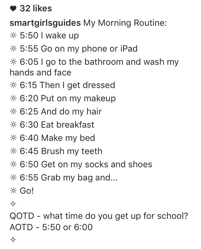 My (High School) Morning Routine