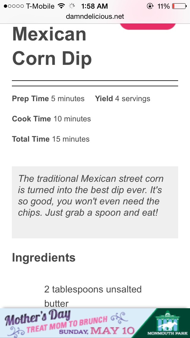 Mexican Corn Dip. Must Try! 