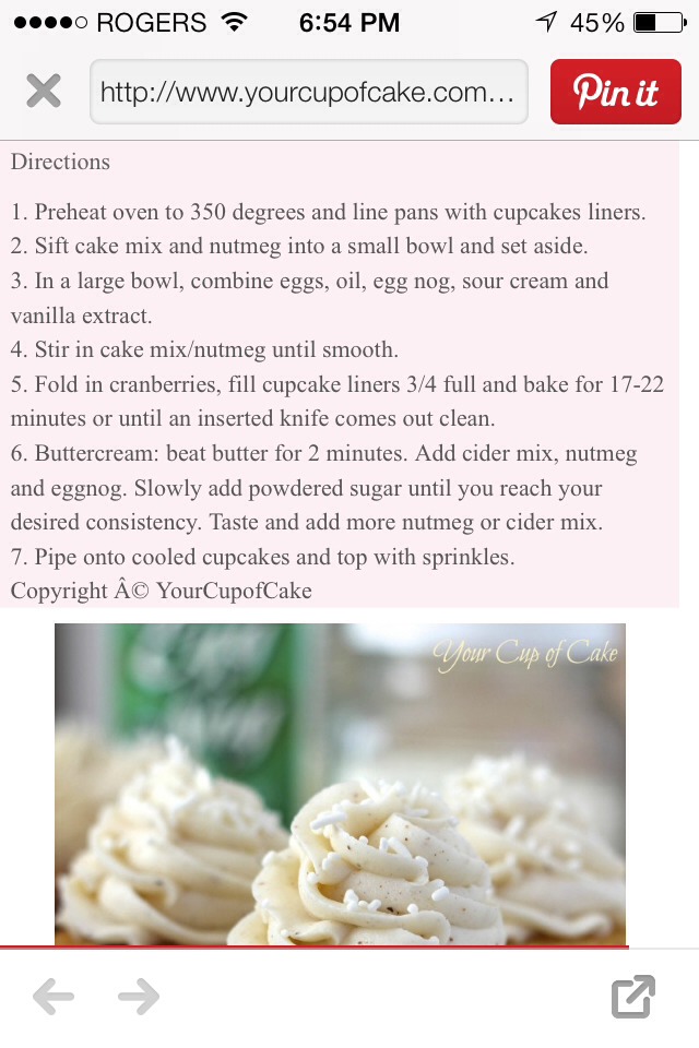 Cranberry Eggnog Cupcakes!