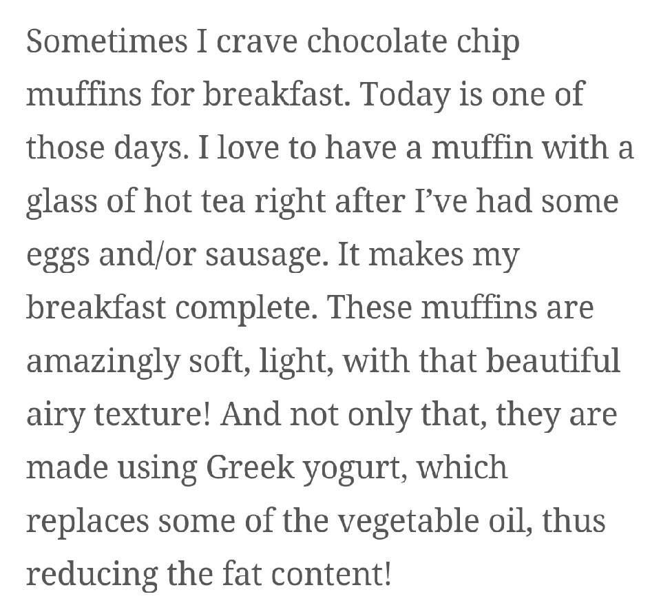 Greek Yogurt Chocolate Chip Muffins!