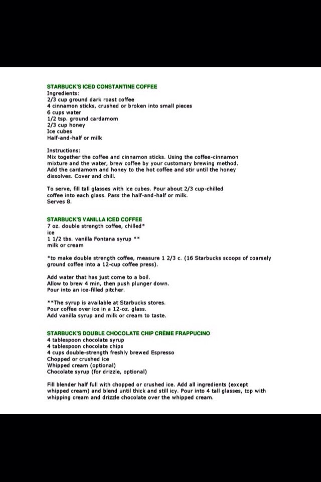 ALL STARBUCKS RECIPES😃😃. Don't Forget To Like👍