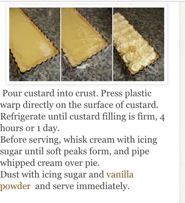 Vanilla Rum Pie Recipe