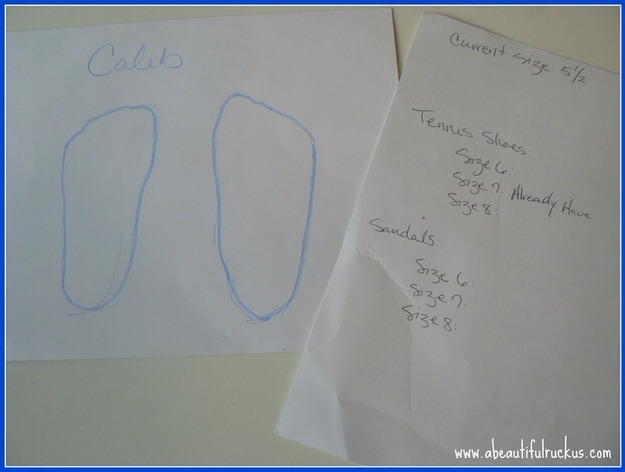 11. Trace your kids’ feet so you can go shoe shopping without having to drag them along.