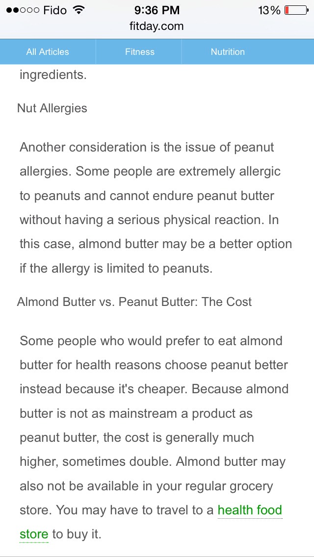 Almond Butter VS Peanut Butter