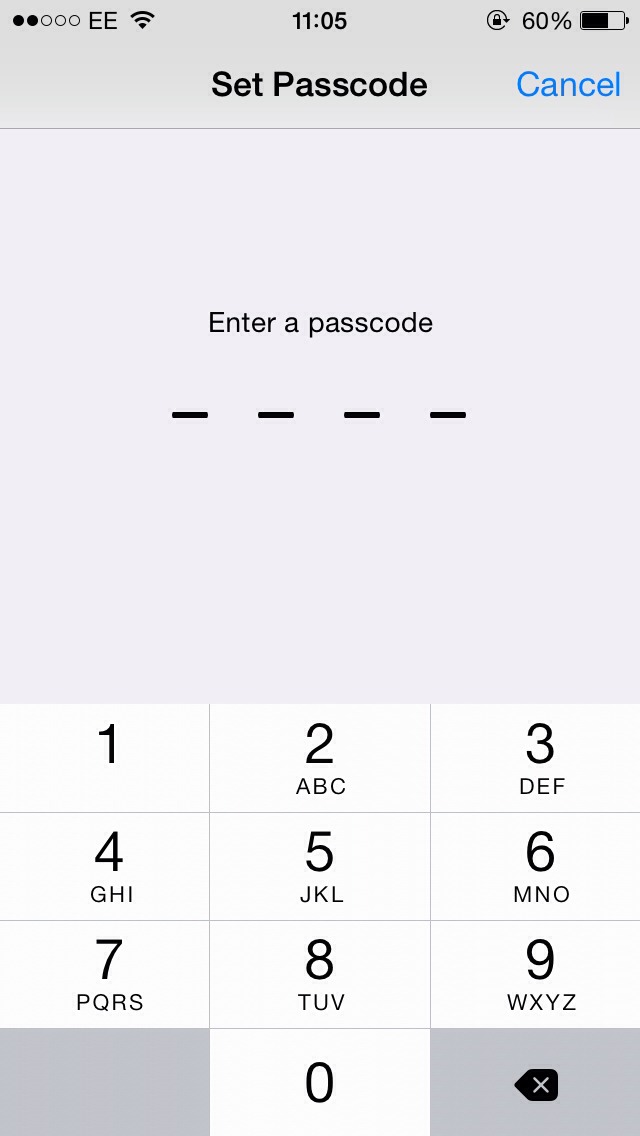 Create your desired passcode, once that is set up click back onto your home screen