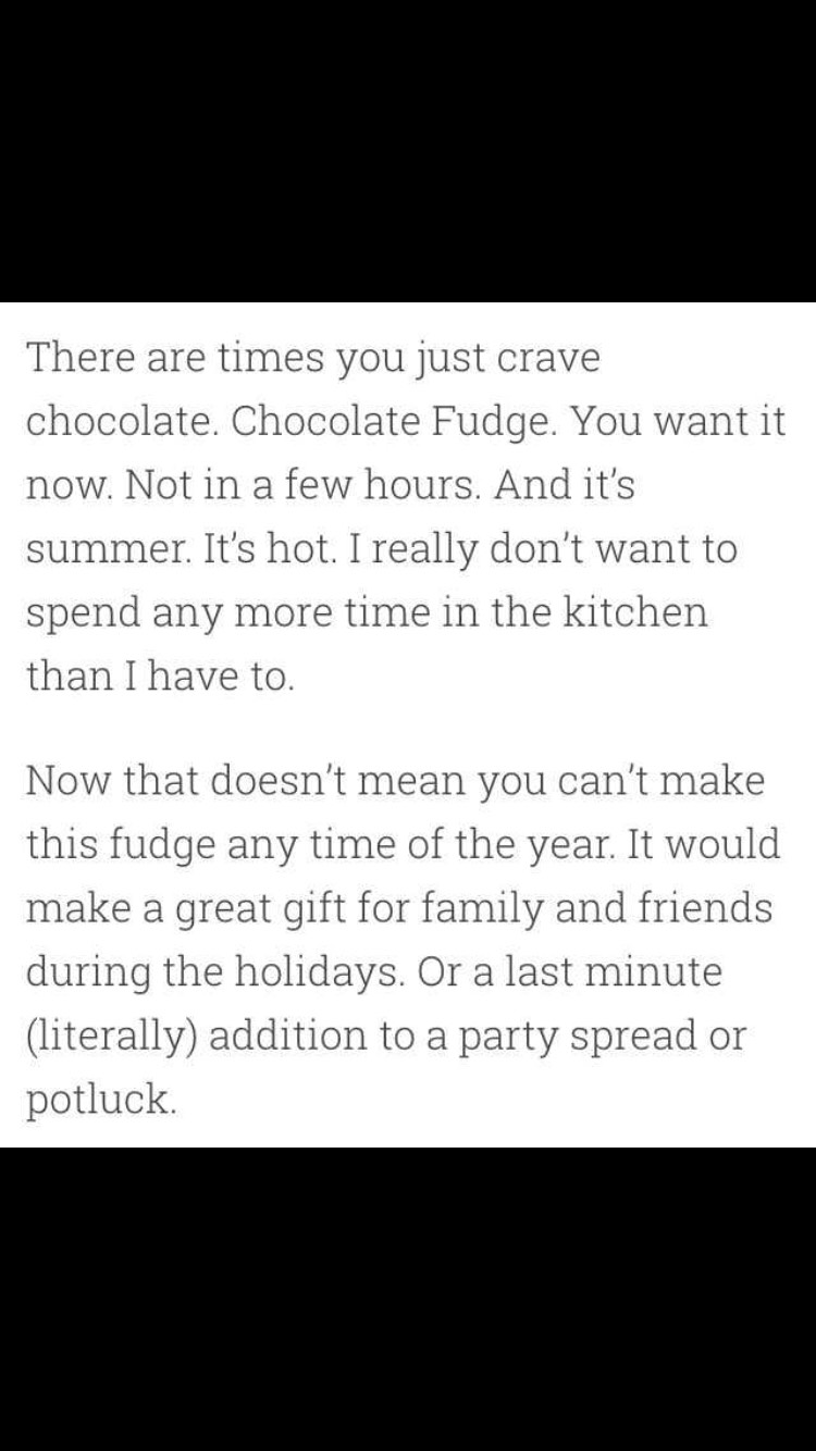3 Ingredient, 3 Minute Fudge