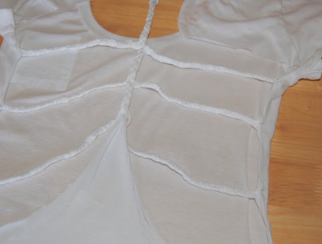 5. Sew each of these braids to the center braid and carefully cut off excess fabric.