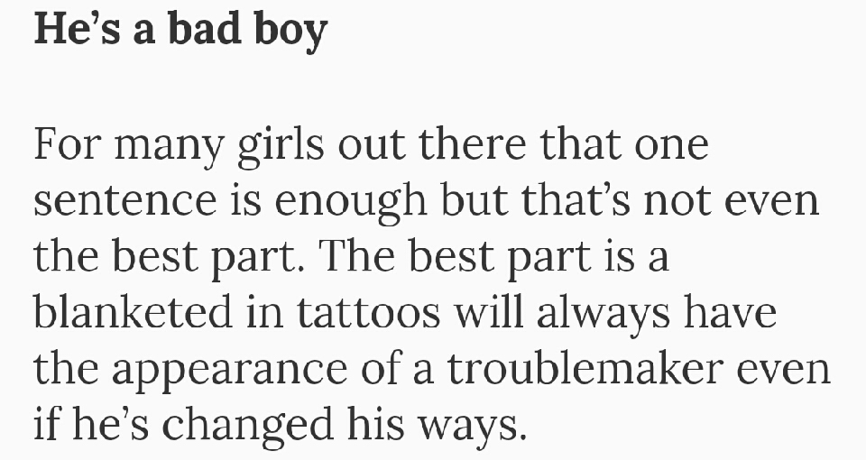 VERY Legitimate Reasons To Date A Tattooed Man!