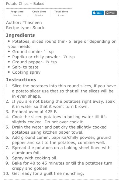 Guilt Free Homemade Potato Chips