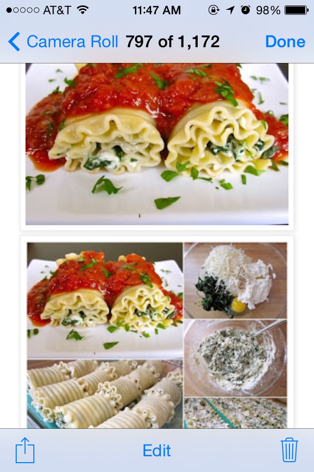 ✨✨Spinach Lasagna Roll Ups✨✨🍝