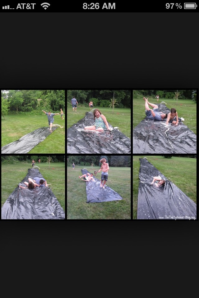 7.) HOMEADE SLIP IN SLIDE
Use a simple tarp like this then TAC it or nail it to the ground then wola you have your self a slip in slide exept all u need is the water!!