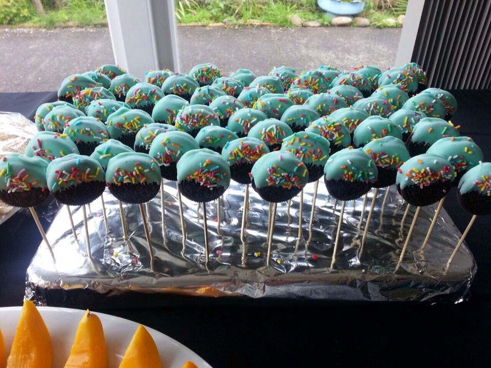 Oreos dipped in blue colored white chocolate...big fan for kids that are also attending the shower 