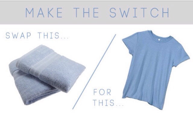 Instead of using towels to dry your hair, use t-shirts. They absorb more and dry your hair faster!