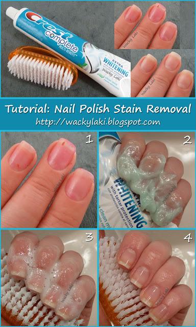 Whitening toothpaste will remove nail polish stains.
A pinner says: “WOWZA! NO MORE STAINZ!! :3”