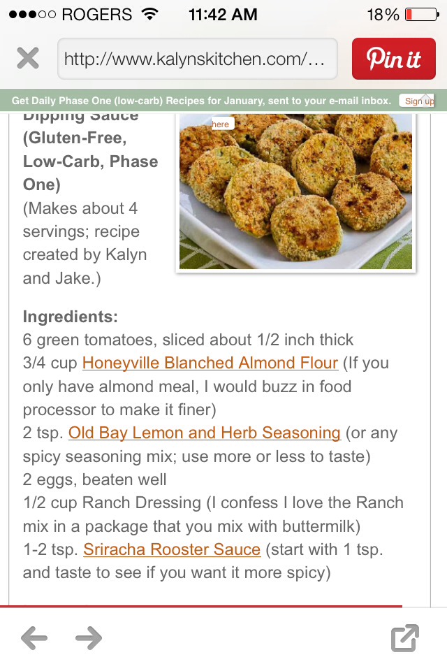 Oven-Fried Green Tomatoes With Sriacha Ranch Dipping Sauce