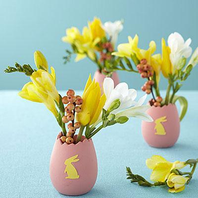 Easter Bunny Eggs

These little bunny eggs couldn't be more simple. Fashion the shapes from colorful paper with a bunny punch (Martha Stewart Crafts; createforless.com). Découpage the critters onto dyed eggs with Mod Podge.