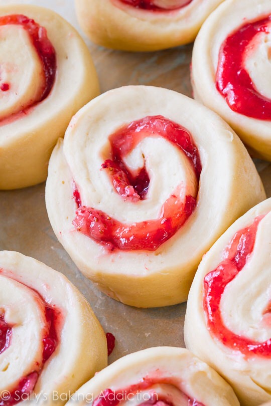 Strawberry Rolls With Sweet Lemon Glaze