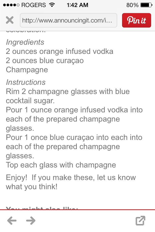 Blue Sparkling Star Cocktails!