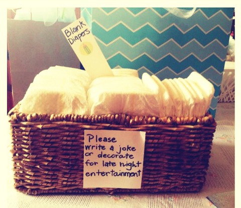 Entertainment with diapers! - cheap activity and the diapers will be reminders of your shower for many a day of changing.