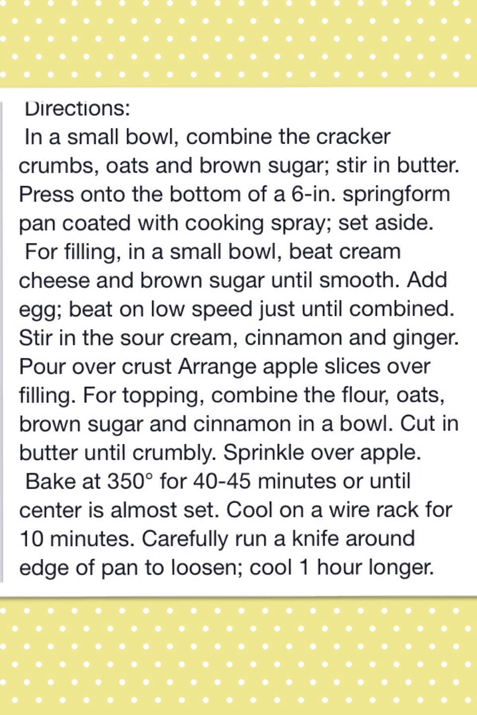 Apple Crisp Cheese Cake 