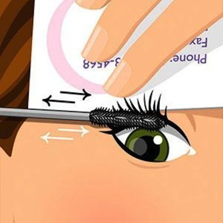 When applying mascara, hold a business card behind your lashes and apply it in a back and forth motion starting at the roots. You can really put it on this way, coating every lash fast!
