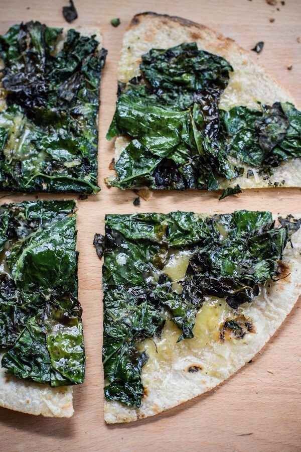 b. Quesadilla with Sauteed Kale & Cheddar