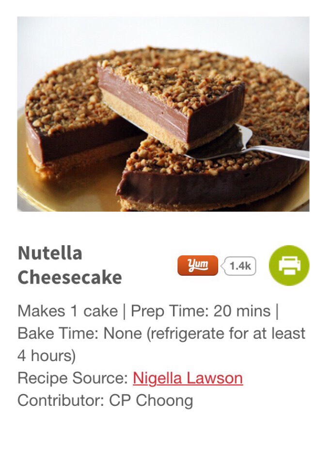 Nutella Cheese Cake